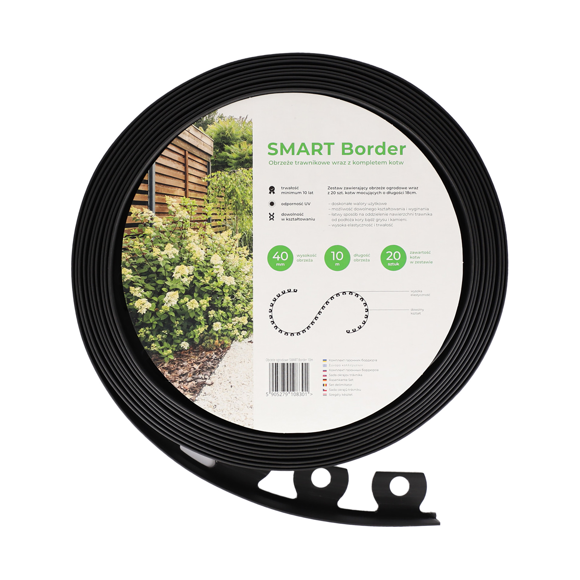 OBRZEŻE OGRODOWE SMART BORDER 40MM CZARNY