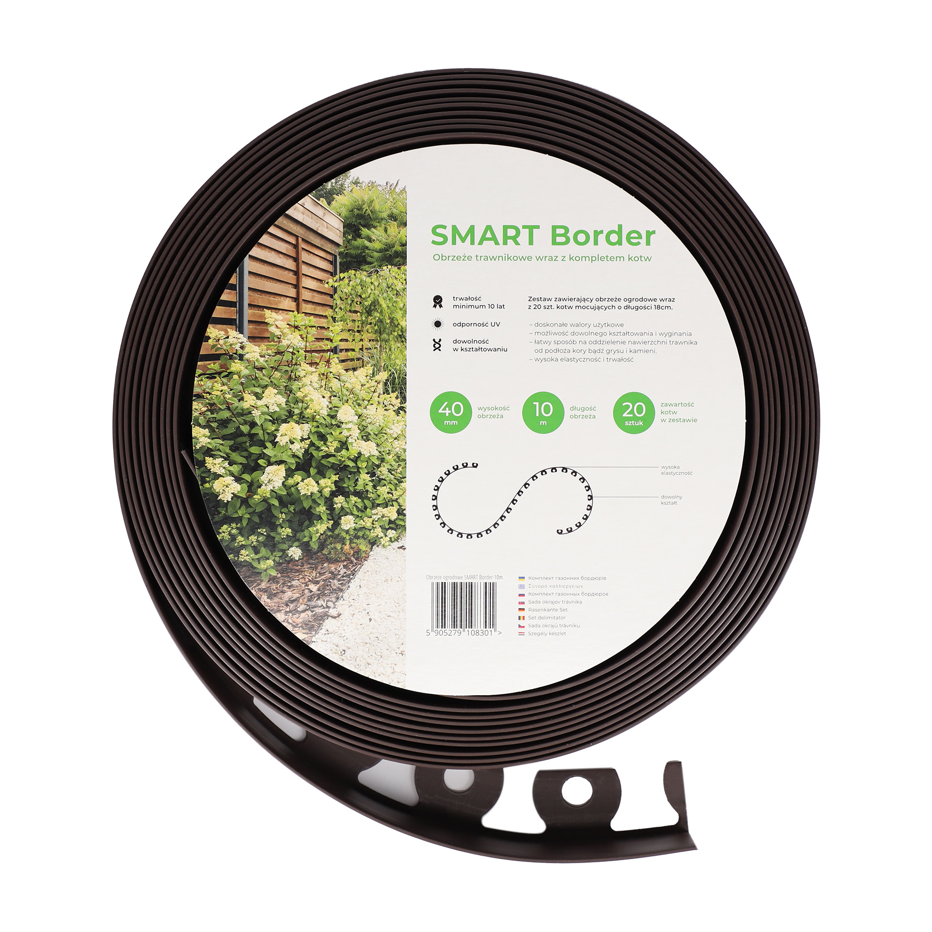 OBRZEŻE OGRODOWE SMART BORDER 40MM BRĄZOWY